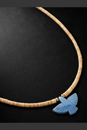 JACQUIE AICHE Anhängerkette mit Opal, Heishi-Zierperlen und Details aus Gold - Men