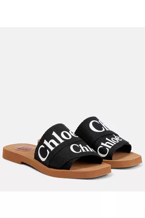 Chloé Pantoletten Woody mit Canvas