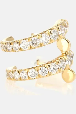 Melissa Kaye Einzelner Ear Cuff Lola aus 18kt Gelbgold und Emaille mit Diamanten