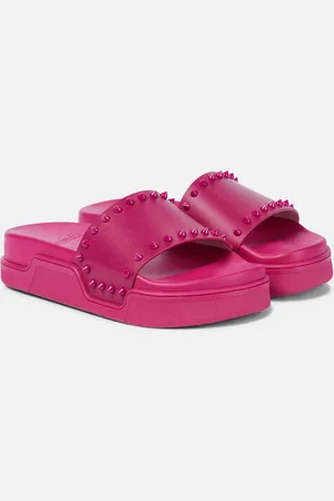 Christian Louboutin Pantoletten Pool Stud mit Leder