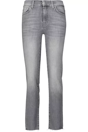 7 for all Mankind Mid-Rise Cropped Jeans The Straight