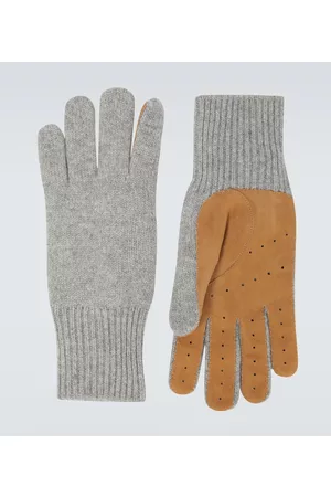 Brunello Cucinelli Handschuhe aus Kaschmir und Veloursleder