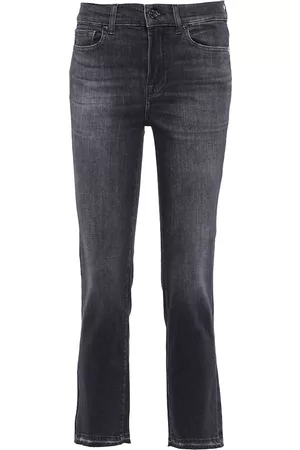 7 for all Mankind Damen Straight Jeans - Mid-Rise Jeans The Straight Crop