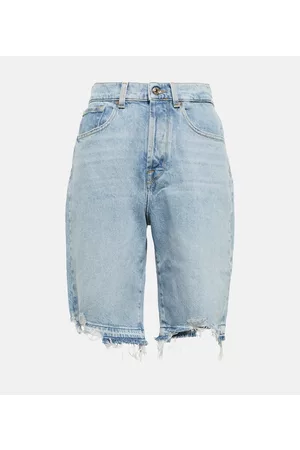 7 for all Mankind Damen Shorts - Distressed Jeansshorts Andy