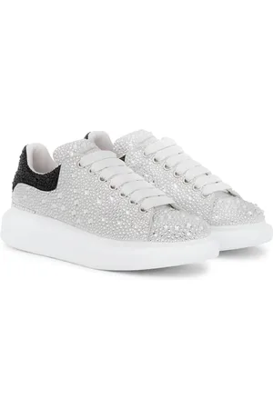 Alexander McQueen Sneakers Oversized aus Leder mit Kristallen