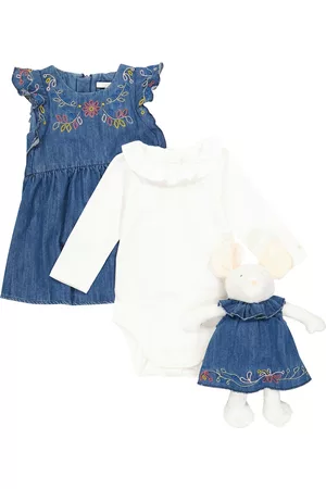 Chloé Outfit Sets - Baby Set aus Body, Kleid und Kuscheltier