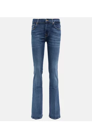 7 for all Mankind Damen High Waisted Jeans - Mid-Rise Jeans