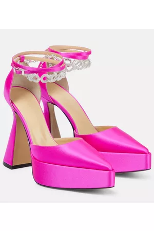 Mach & Mach Plateau-Pumps Bow Chain aus Satin