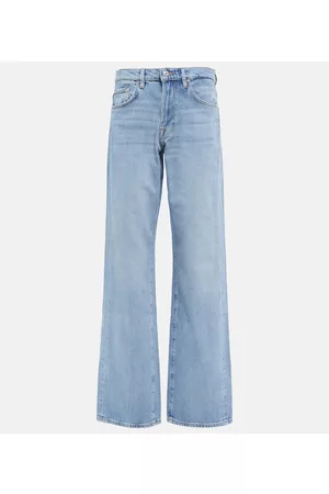7 for all Mankind Damen Straight Jeans - High-Rise Straight Jeans Tess Trouser