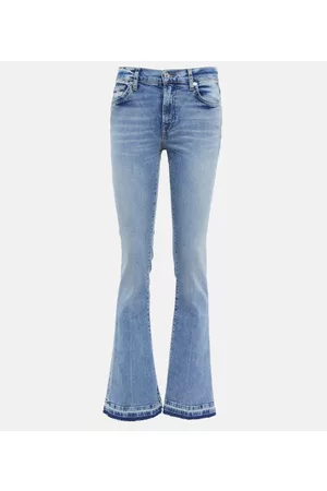 7 for all Mankind Damen High Waisted Jeans - Mid-Rise Jeans Bootcut Tailorless