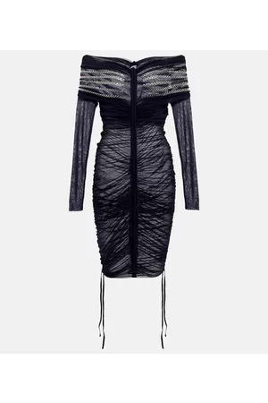 Jean Paul Gaultier Damen Freizeitkleider - Kristallverziertes Off-Shoulder-Minikleid