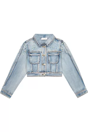 MONNALISA Mädchen Jeansjacken - Verzierte Cropped-Jeansjacke