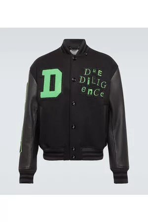 Due Diligence Collegejacke aus Wolle und Leder