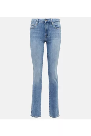 7 for all Mankind Damen Straight Jeans - Mid-Rise Straight Jeans Kimmie