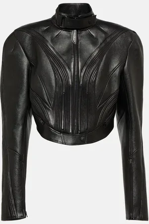 MUGLER Cropped-Lederjacke