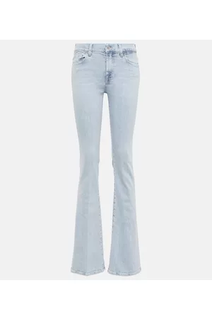7 for all Mankind Damen High Waisted Jeans - Mid-Rise Boot-Cut Jeans