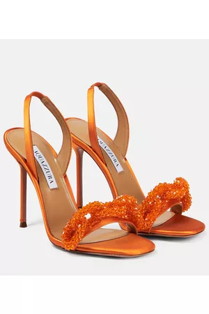 Aquazzura Slingback-Sandalen Chain of Love 105 aus Satin