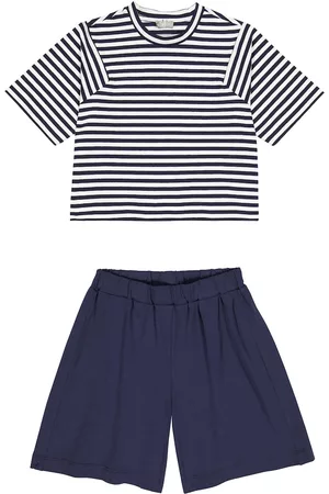 Il gufo Set aus T-Shirt und Shorts aus einem Baumwollgemisch