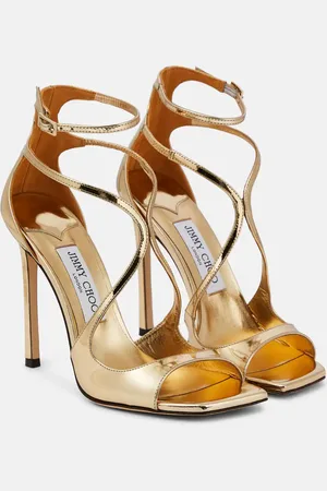 Jimmy Choo Sandalen Azia 110 aus Metallic-Leder
