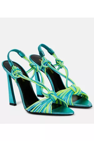 Saint Laurent Damen Sandalen mit hohem Absatz - Sandalen Knot mit Leder