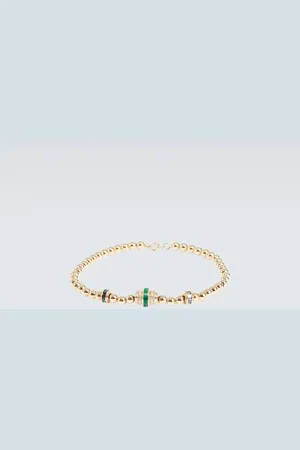 Rainbow K Armband Empress aus 18kt Gelbgold mit Diamanten und Smaragden
