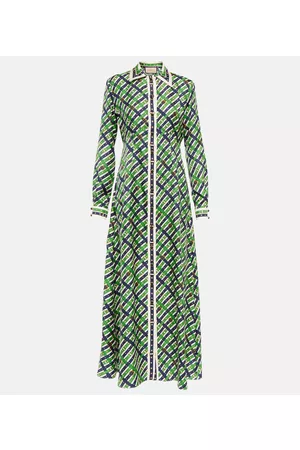 Gucci Damen Bedruckte Kleider - Bedrucktes Maxikleid aus Seide