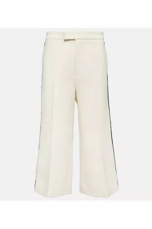 Gucci Damen Weite Hosen - Bestickte Hose aus Tweed