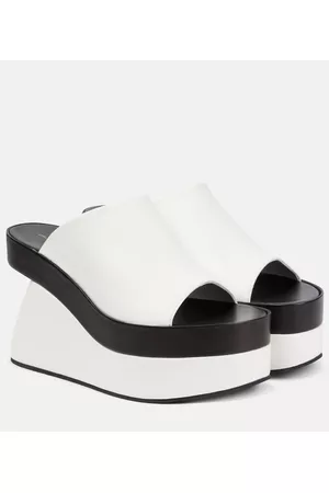 DRIES VAN NOTEN Damen Sandalen mit hohem Absatz - Wedge-Pantoletten aus Leder