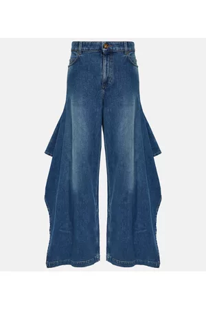 Burberry Damen High Waisted Jeans - High-Rise Wide-Leg Jeans