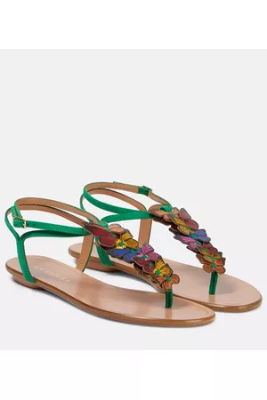 Aquazzura Damen Sandalen mit hohem Absatz - Sandalen Papillon aus Veloursleder