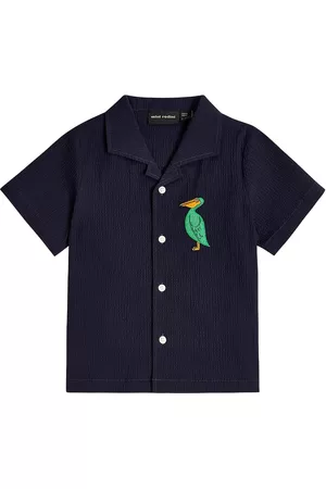 Mini Rodini Jungen Hemden - Besticktes Hemd aus Baumwolle
