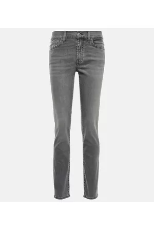 7 for all Mankind Damen High Waisted Jeans - Cropped Jeans Roxanne Bair