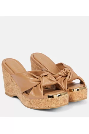 Jimmy Choo Damen Sandalen mit hohem Absatz - Wedge-Pantoletten Avenue aus Leder