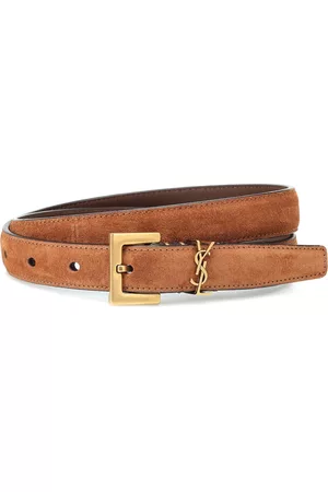 Saint Laurent Damen Gürtel - Gürtel Monogram aus Veloursleder
