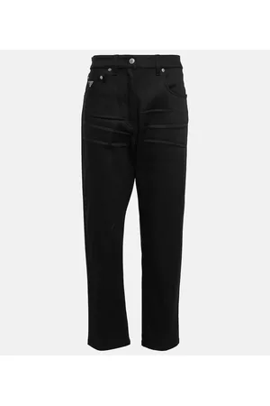Prada Damen Straight Jeans - Mid-Rise Cropped Straight Jeans