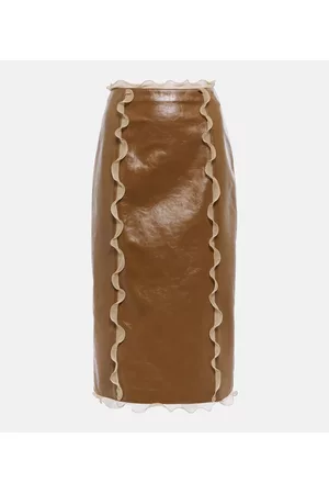 Fendi Damen Midiröcke - Midirock aus Leder