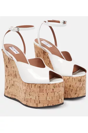 Alaïa Damen Sandalen - Wedge-Sandalen aus Lackleder