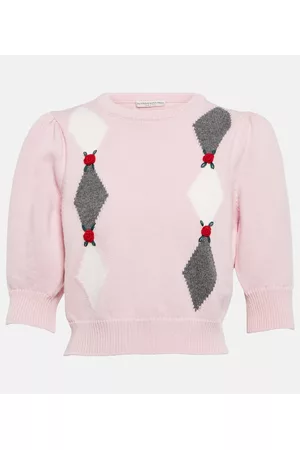 Alessandra Rich Damen Strickpullover - Cropped-Pullover aus Wolle
