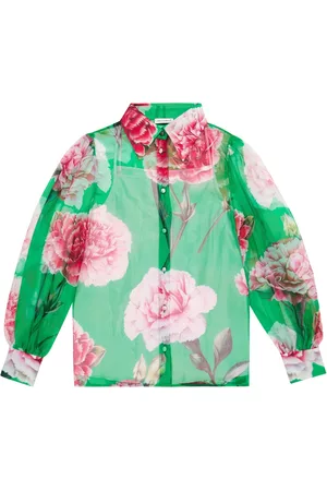 Dolce & Gabbana Damen Chiffon Blusen - Hemd aus Seidenchiffon