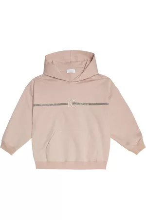 Brunello Cucinelli Jungen Strickpullover - Verzierter Hoodie aus Baumwolle