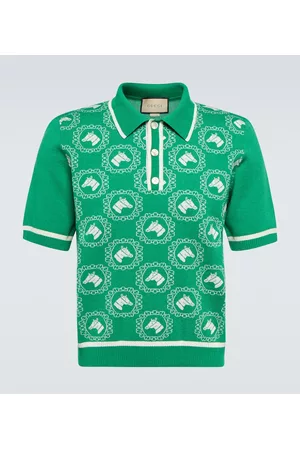 Gucci Herren Jacquard Hemden - Polohemd aus Jacquard-Strick