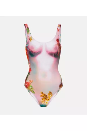 Jean Paul Gaultier Damen Badeanzüge - Bedruckter Badeanzug Flower Collection