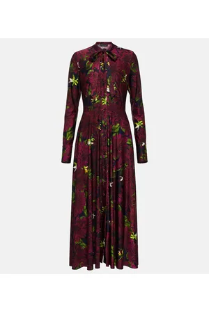 Oscar de la Renta Bedrucktes Maxikleid aus Jersey