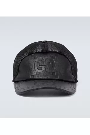 Gucci Herren Caps - Baseballcap Jumbo GG aus Leder und Mesh