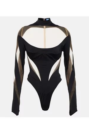 MUGLER Damen Longsleeves - Body mit Mesh