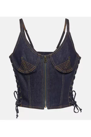Jean Paul Gaultier Damen Tanktops - Bustier-Top aus Denim