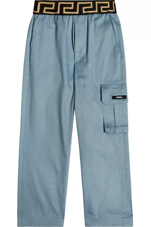 VERSACE Herren Cargohosen ohne Bund - Cargohose Greca aus Gabardine