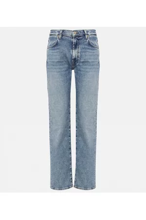 7 for all Mankind Damen High Waist Jeans - High-Rise Straight Jeans
