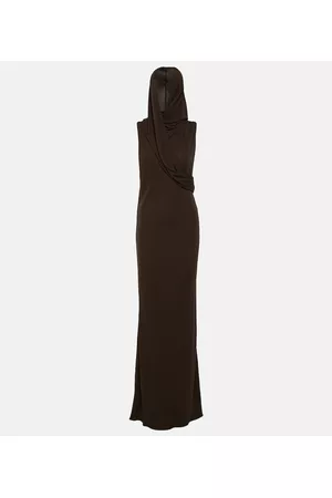 Saint Laurent Damen Lange Kleider - Robe aus Crêpe
