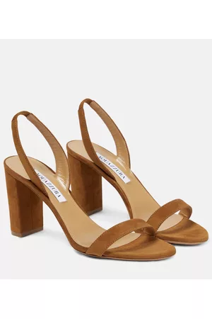 Aquazzura Damen Sandalen - Sandalen So Nude Block aus Veloursleder